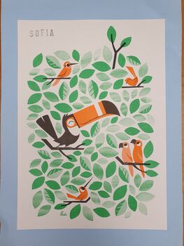 Personalised Toucan Riso Print A3, 3 of 3
