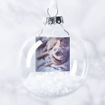 Personalised Photo Snow Globe Christmas Bauble, 4 of 5