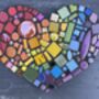 Large Mosaic Rainbow Heart, thumbnail 1 of 1