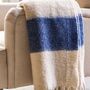 Wide Stripe Wool Throw | 100% New Zealand Wool Blanket, thumbnail 2 of 3
