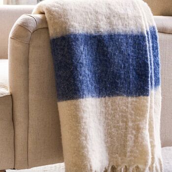 Wide Stripe Wool Throw | 100% New Zealand Wool Blanket, 2 of 3