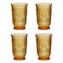 Set Of Four Zamora Amber Highball Tumblers, thumbnail 2 of 5