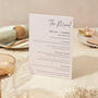 Wedding Menu Table Sign A4 Sturdy Foamex Minimal Script, thumbnail 1 of 5