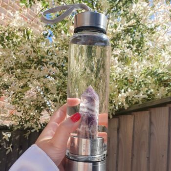 Amethyst Crystal Glass Water Bottle Clarity And Calm, 3 of 6