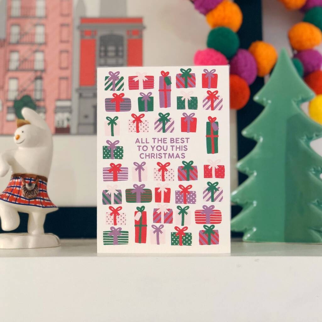 Charity Christmas Card 'All The Best' By Xoxo Designs by Ruth