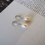 White Freshwater Drop Pearl Silver Hook Earrings, thumbnail 6 of 10
