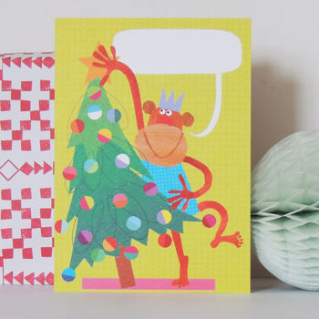 Personalised Christmas Monkey Card, 2 of 6