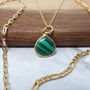 Gold Vermeil Plated Malachite May Birthstone Necklace, thumbnail 2 of 4