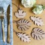 Personalised Wedding Place Setting Laser Cut Leaves, thumbnail 1 of 8