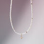 Seed Pearl Star Necklace 18ct Gold Vermeil Plating, thumbnail 2 of 5