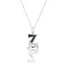 Solid Silver Z Initial Necklace With Green Marble, thumbnail 2 of 6