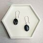 Black Gemstone Drop Earrings, thumbnail 1 of 4