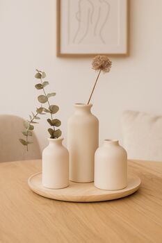 Neutral Ceramic Bud Vases – Set Of Three, 3 of 4