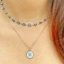 Personalized Layered Evil Eye Initial Choker Necklace, thumbnail 5 of 5