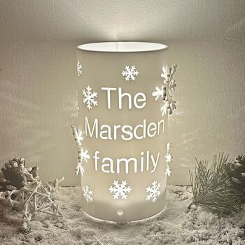 Personalised Family Name Christmas Snowflake LED Light, 3 of 7