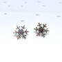 Laser Cut Glitter Christmas Snowflake Earrings Studs, thumbnail 1 of 5
