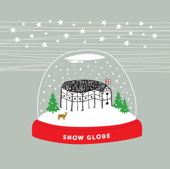 Shakespeare's Globe Theatre, Snow Globe, London Christmas Pun Card, 2 of 8