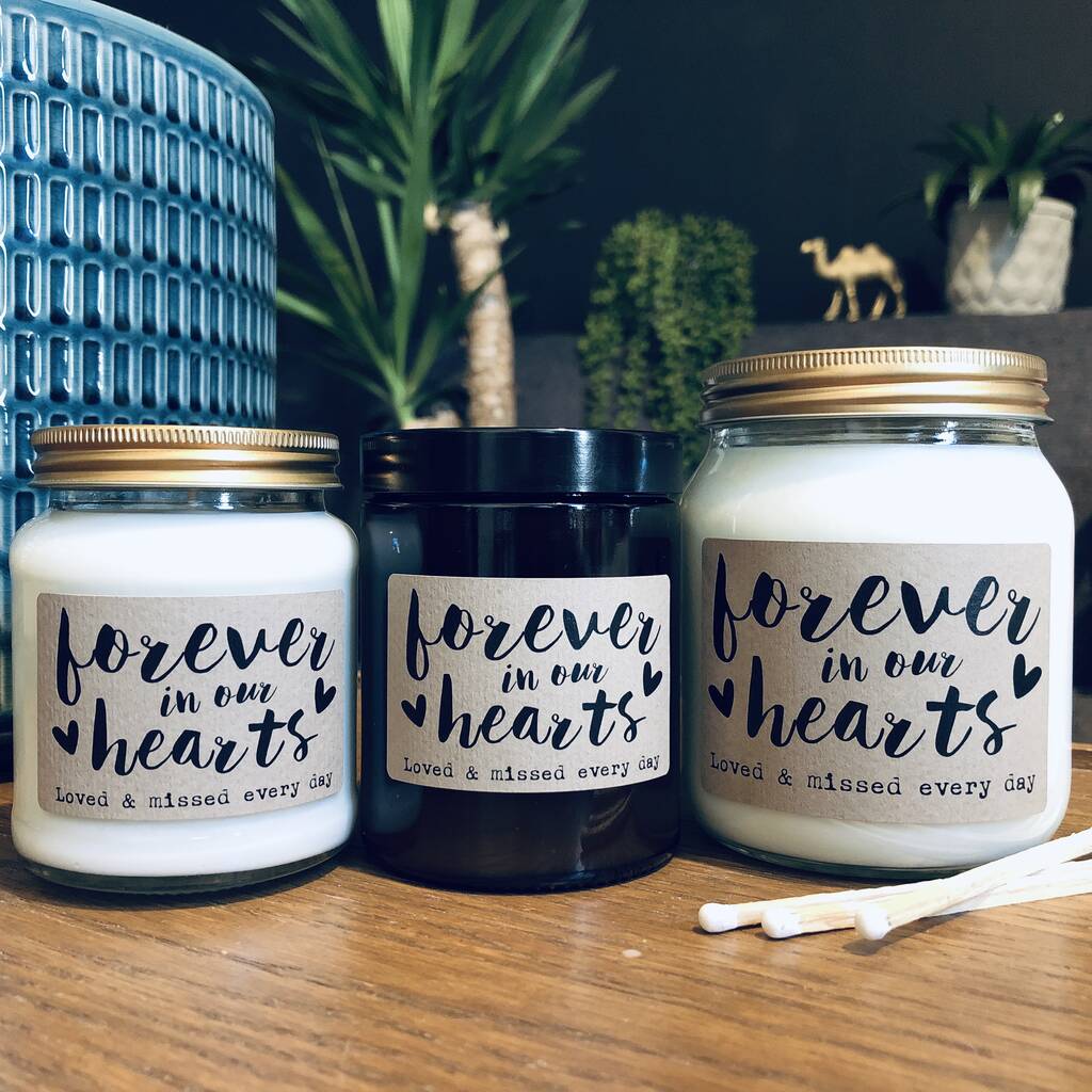 Personalisable 'forever In Our Hearts' Scented Candle By Lollyrocket