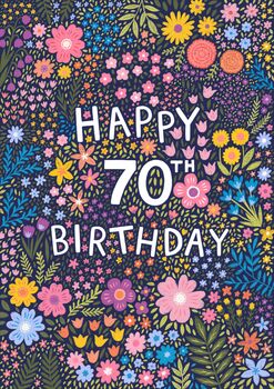 70th Birthday Card For Women, Floral 70th Card, For Her, 3 of 3