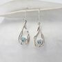 Organic Teardrop Undulating Blue Topaz Earrings, thumbnail 1 of 6