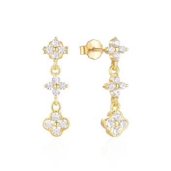 Triple Flower Dangly Studs, 2 of 2