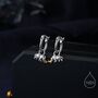 Sterling Silver Rhino Dangle Huggie Hoops, thumbnail 1 of 11