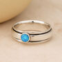 Personalised Sterling Silver Slim Blue Opal Spinner Ring, thumbnail 3 of 11