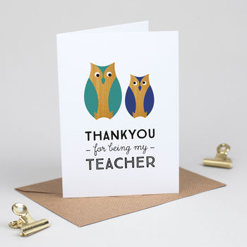 Thankyou Teacher Card With Owls, 2 of 4