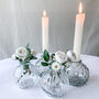 Set Of Two Round Clear Pressed Glass Vases Eight.5cm, thumbnail 2 of 4