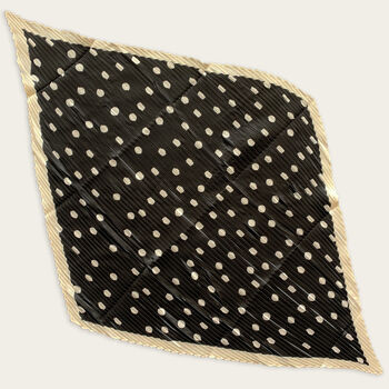 Black Polka Dot Pleated Silky Scarf, 3 of 3