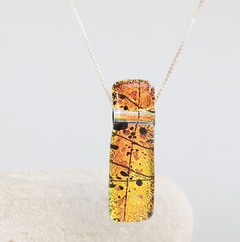 Autumn Coloured Glass Pendant And Silver Necklace, 2 of 12