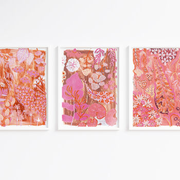 Pink Floral Print Set, 2 of 8