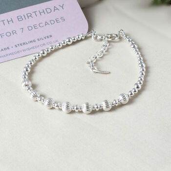 70th Birthday Bracelet, Evie, Sterling Silver, 2 of 5