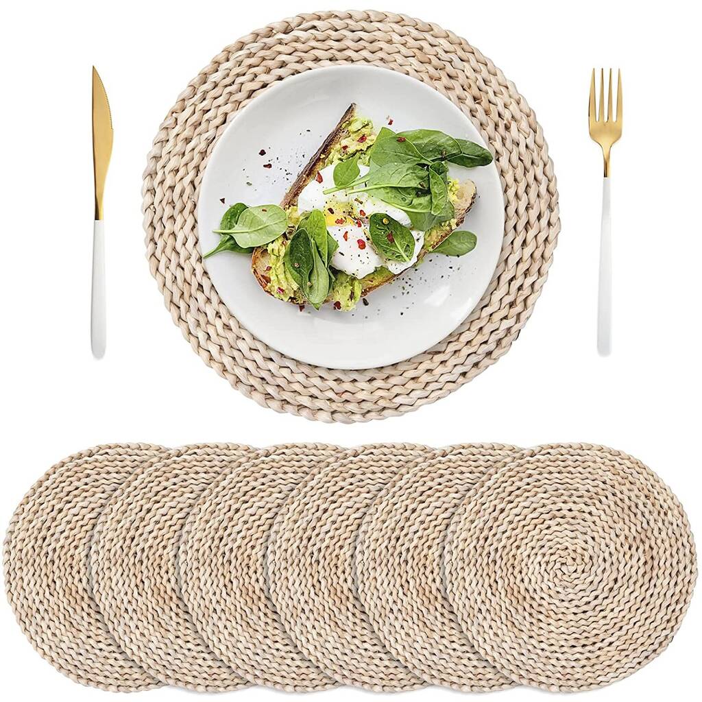 Set Of Six Woven Corn Husk Placemats By Momentum