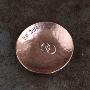 7th Anniversary Gift, Copper Round Dish, 6 of 10