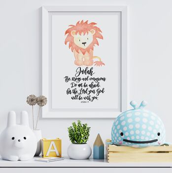Be Strong And Courageous Lion Print, 2 of 6