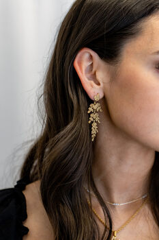 Textured Branches Earring In Gold, 2 of 3