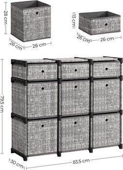 Nine Storage Boxes Unit Drawer Organiser, 7 of 7