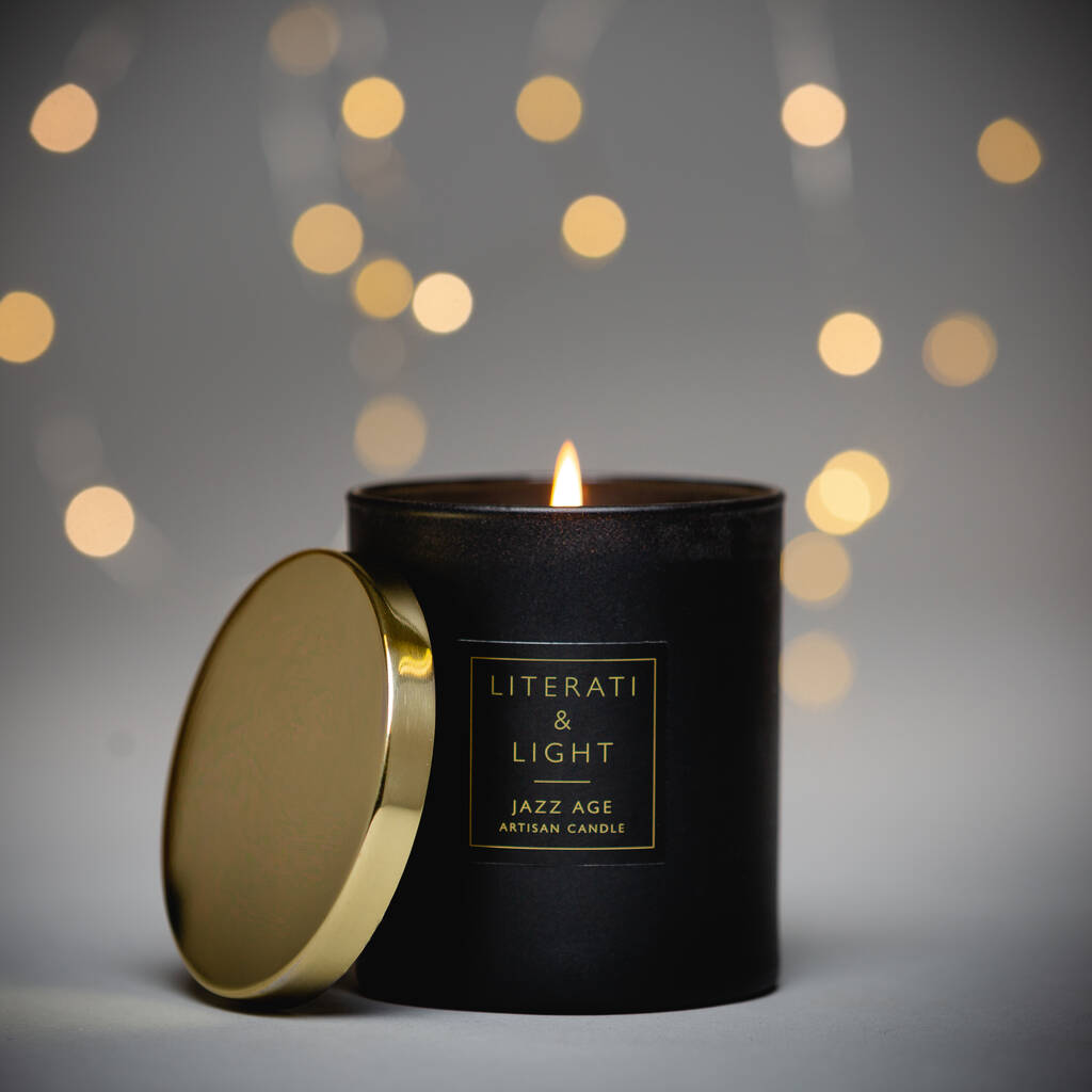 'jazz age' champagne, citrus, iris luxury soy candle by literati ...