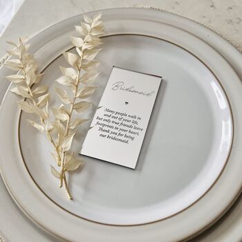 Bridesmaid Gold Silver Wedding Place Setting, 2 of 7