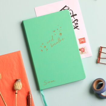 And Breathe Personalised Luxury Journal Notebook, 5 of 11