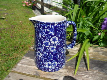 Half Pint Jug In Inglaze Blue Victorian Calico Design, 5 of 6
