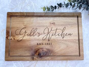 Personalised Engraved Acacia Wood Cheese Board, 2 of 9
