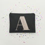 Black Glitter Initial Pouch, thumbnail 5 of 8
