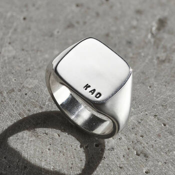 Men’s Chunky Square Initial Signet Ring, 2 of 4