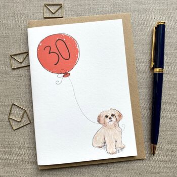 Personalised Shih Tzu Dog Birthday Card, 2 of 4
