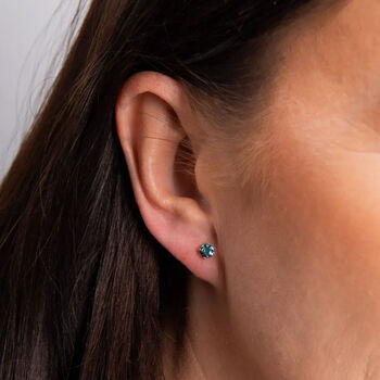 Solid 9ct Gold December Topaz Birthstone Stud Earrings – 4mm, 2 of 5