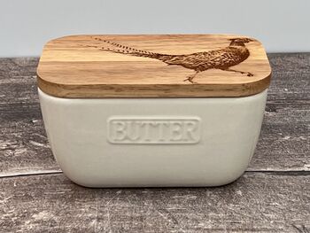 Pheasant White Butter Dish, 4 of 5