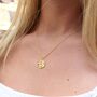 Sterling Silver Or Gold Crystal Celestial Disc Necklace, thumbnail 4 of 8