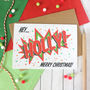 Personalised Merry Christmas Card, Pop Art Style, thumbnail 1 of 2